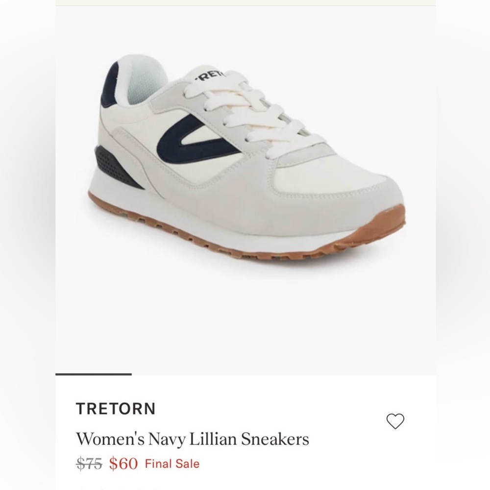 Tretorn White and Navy Sneaker
